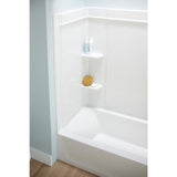 Ensemble Alcove 60 in. x 30 in. x 55 in. Fixed 3-Piece Direct-to-Stud Tub Surround in White - Super Arbor