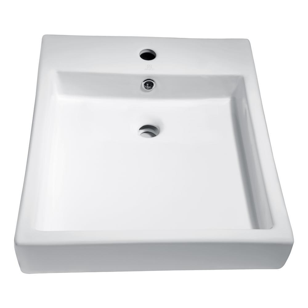 Deux Series Ceramic Vessel Sink in White - Super Arbor