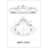 59 in. Left Drain Corner Alcove Whirlpool Bathtub in White - Super Arbor
