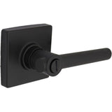 Highland Matte Black Bed and Bath Door Lever with Square Rose