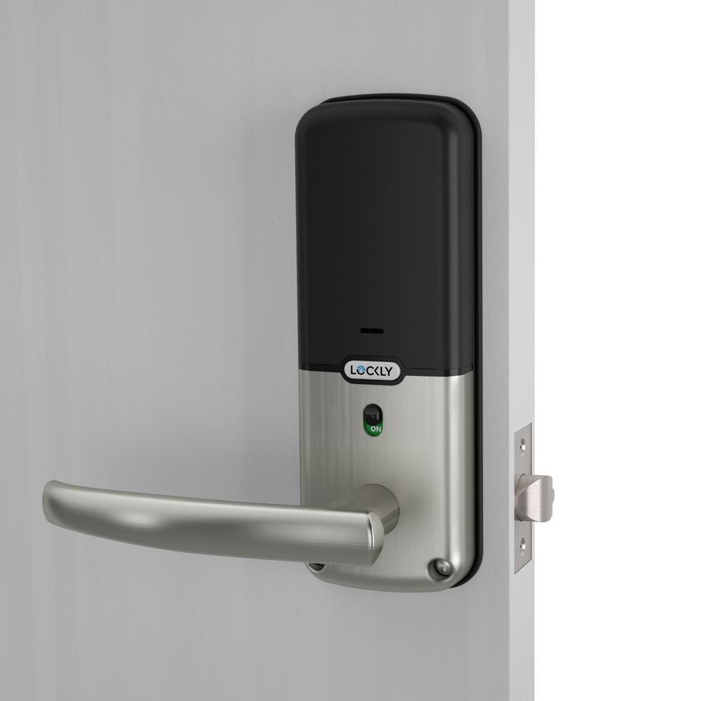 Secure PRO Satin Nickel Smart Lock Latch with 3D Fingerprint and Wi-Fi (Works with Alexa and Google Home) - Super Arbor