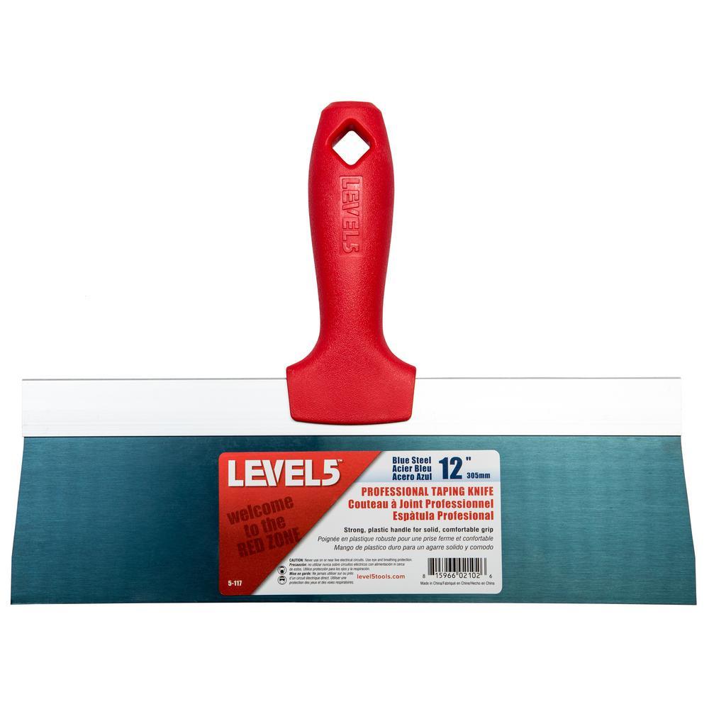 12 in. Blue Steel Taping Knife with Plastic Handle - Super Arbor