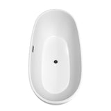Juno 71 in. Acrylic Flatbottom Bathtub in Matte White with Matte Black Trim - Super Arbor