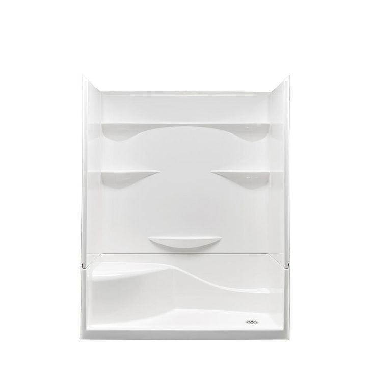 Varia 30 in. x 60 in x 76 in. 4 -pc AcrylX Acrylic Finished Shower Stall with Right Drain and Left Seat in White