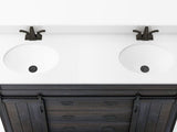 Style Selections Morriston 60-in Distressed Java Double Sink Bathroom Vanity with White Engineered Stone Top