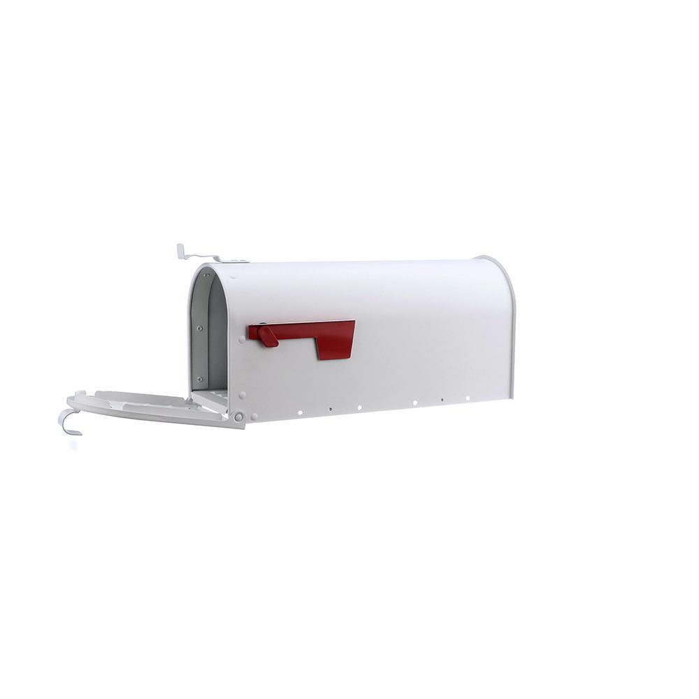 Admiral Medium, Aluminum, Post-Mount Mailbox, Textured White - Super Arbor