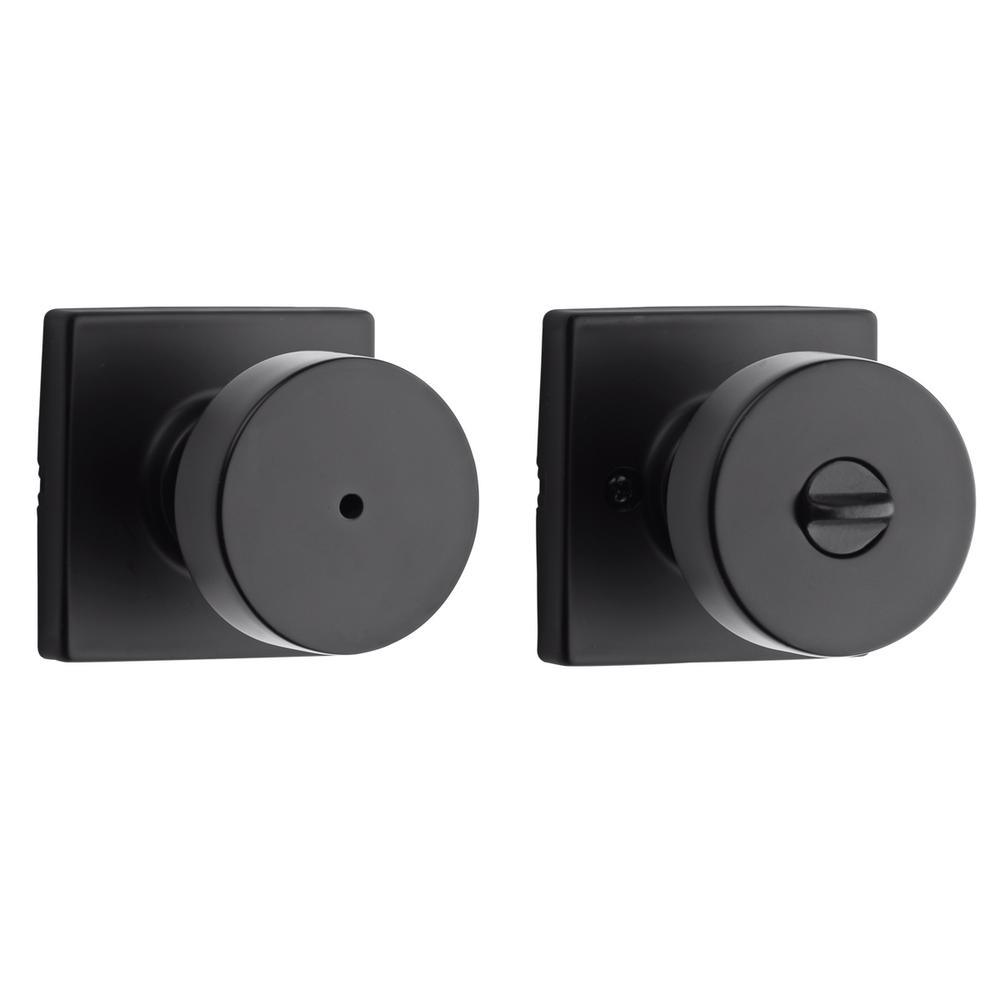 Pismo Square Matte Black Bed/Bath Door Knob - Super Arbor