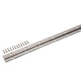 1-1/16 in. x 12 in. Bright Nickel Continuous Hinge - Super Arbor