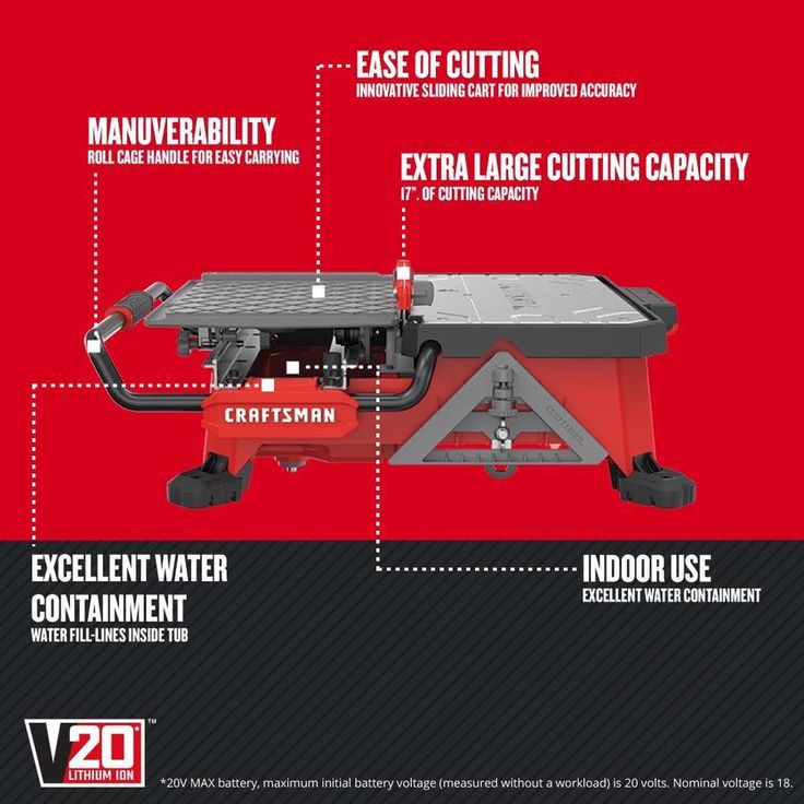 CRAFTSMAN 7-in 30-Amp Tabletop Sliding Table Tile Saw
