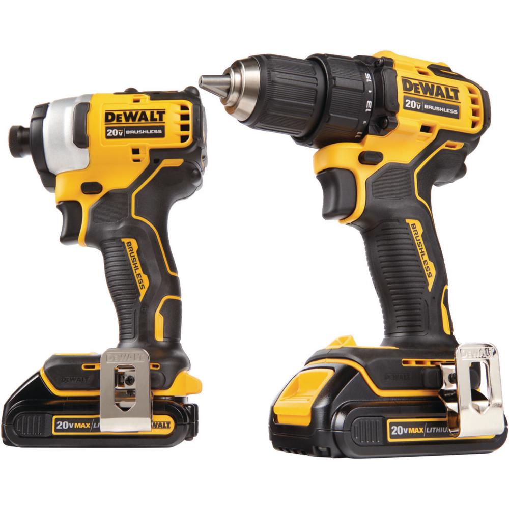 ATOMIC 20-Volt MAX Lithium-Ion Brushless Cordless Compact Drill/Impact Combo Kit (2-Tool) 2 Batteries 1.3Ah and Charger - Super Arbor