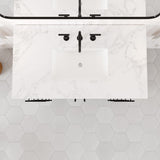 Eviva Graham 42"W x 22"D Oak Bathroom Vanity with White Arabescato Engineered Stone Countertop and Undermount Ceramic Sink