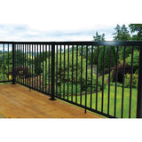 Vista Aluminum 8 ft. Textured Black Aluminum Level Top and Bottom Rail Pack - Super Arbor