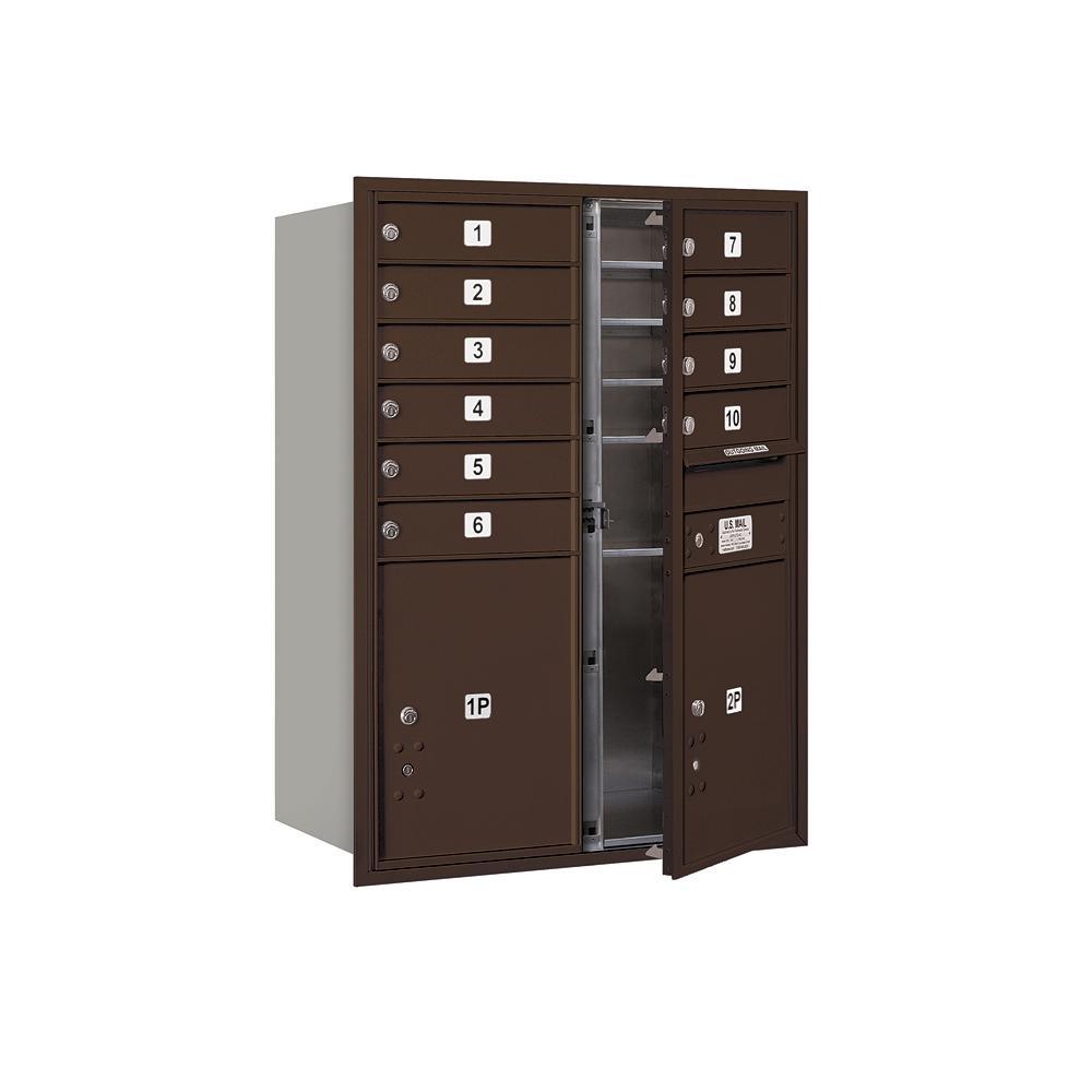 3700 Horizontal Series 10-Compartment with 2-Parcel Locker Recessed Mount Mailbox - Super Arbor