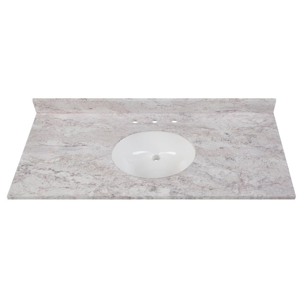 31 in. x 22 in. Stone Effects Vanity Top in Cascade with White Sink - Super Arbor