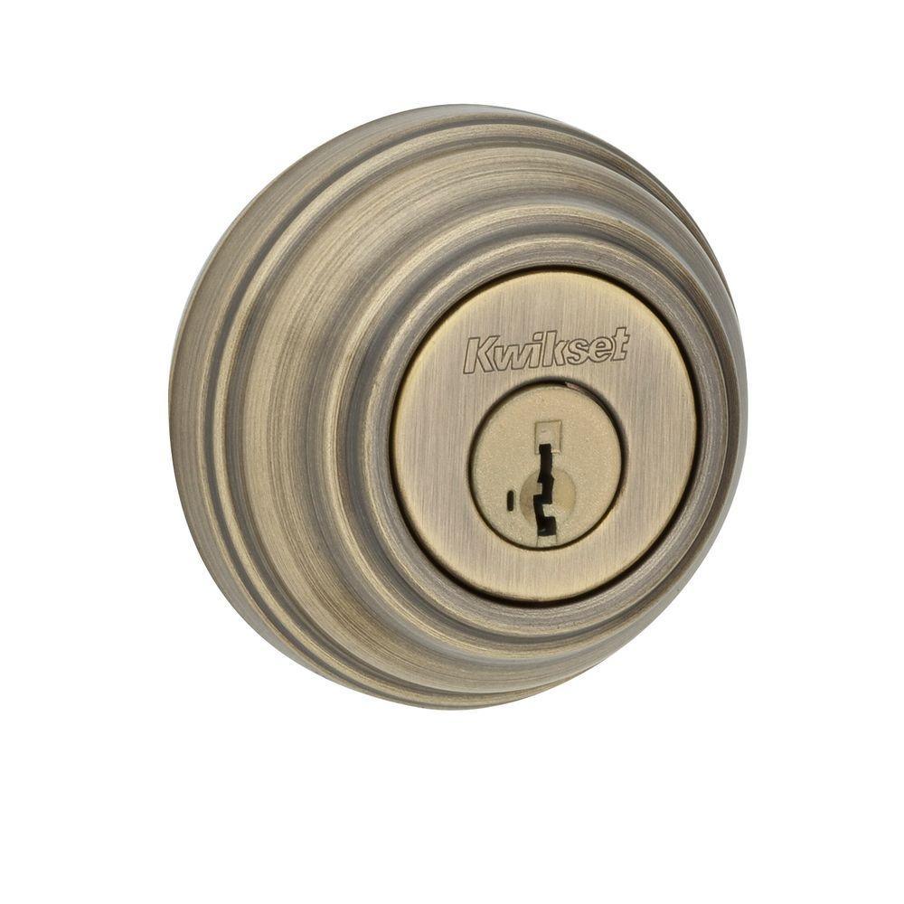 Satin Nickel Single Cylinder Deadbolt featuring SmartKey Security with Microban Antimicrobial Technology - Super Arbor