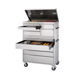 43 in. 11-Drawer Stainless Steel Rolling Tool Chest Combo - Super Arbor
