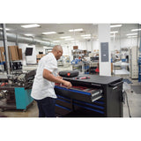 72 in. x 24 in. 16-Drawer Roller Cabinet Tool Chest with Power and USB Outlets in Black and Blue - Super Arbor