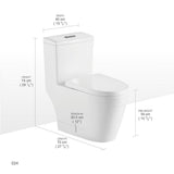 1-Piece Dual Flush 1.2 GPF/0.8 GPF Elongated High Efficiency Skirted Toilet All-in-One Toilet in White Seat Included - Super Arbor
