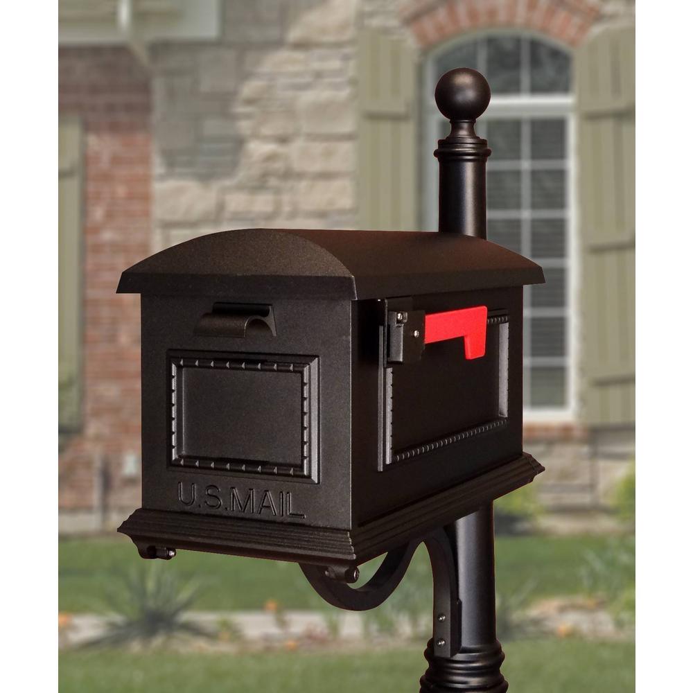 Traditional Black Post Mount Mailbox - Super Arbor