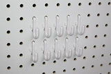 White Peg Board Hook Kit Garage Tool Storage Pegboard 50 pieces J Hook Style