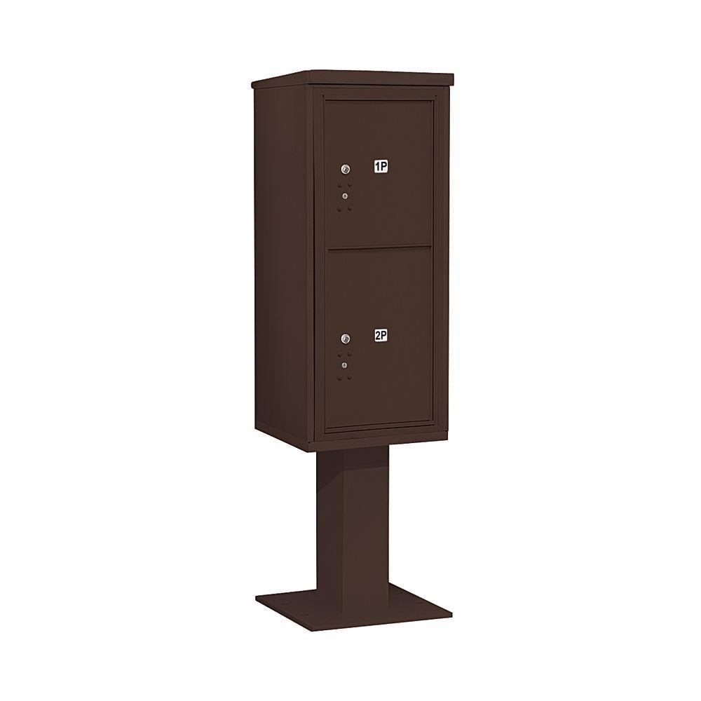 3400 Series Black Mount 4C Pedestal Mailbox with 20 MB1 Doors/2 PL - Super Arbor