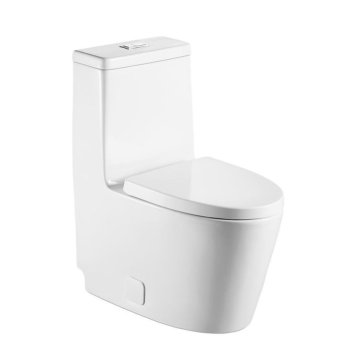 0.8 GPF/1.28 GPF Dual Bowl Flush Elongated Toilet Including Toilet Bowl Only Seat in White