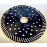 Whirlwind USA 5 in. Turbo Continuous Rim Diamond Blade for Dry or Wet Stone Cutting for Granite