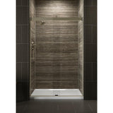 Levity 48 in. x 74 in. Semi-Frameless Sliding Shower Door in Nickel with Handle - Super Arbor