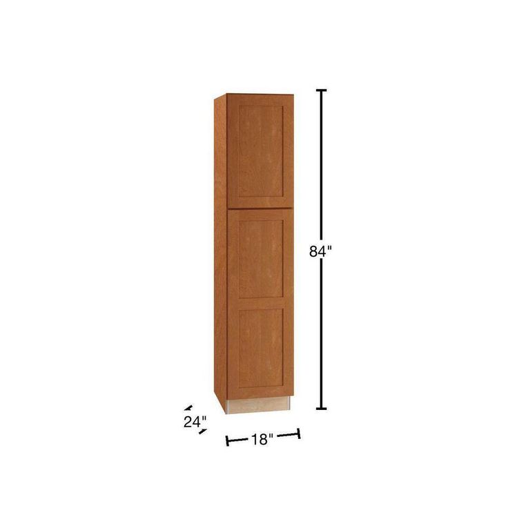 Home Decorators Collection Newport 18 in. W x 24 in. D x 84 in. H Assembled Plywood Pantry Kitchen Cabinet in Cinnamon with 4ROT Soft Close LH