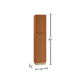 Home Decorators Collection Newport 18 in. W x 24 in. D x 84 in. H Assembled Plywood Pantry Kitchen Cabinet in Cinnamon with 4ROT Soft Close RH