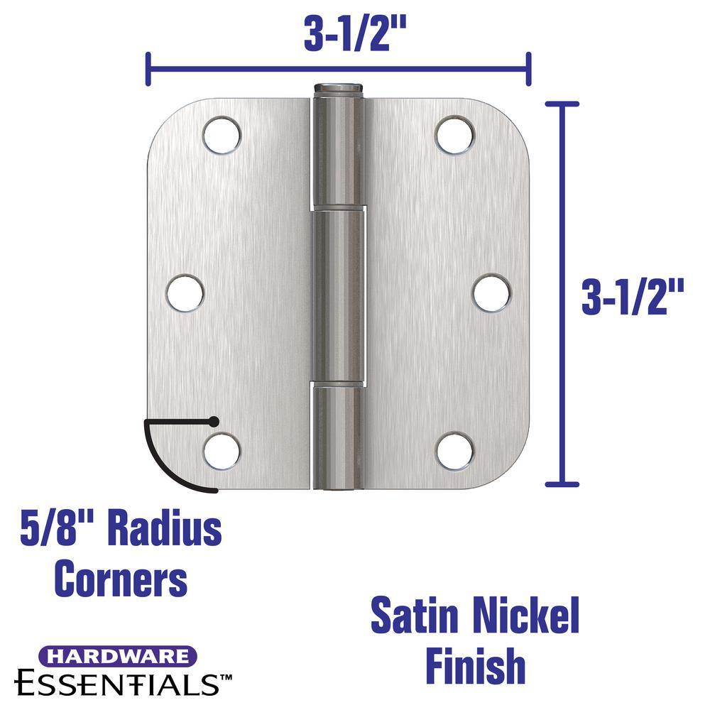 5/8 in. Satin Nickel Squeak Proof Hinge (3-Pack) - Super Arbor