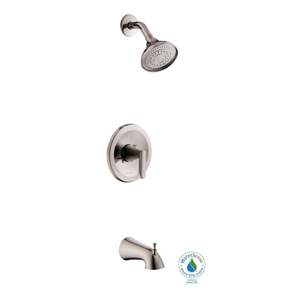 Jax Single-Handle 1-Spray Tub and Shower Faucet in Polished Nickel - Super Arbor