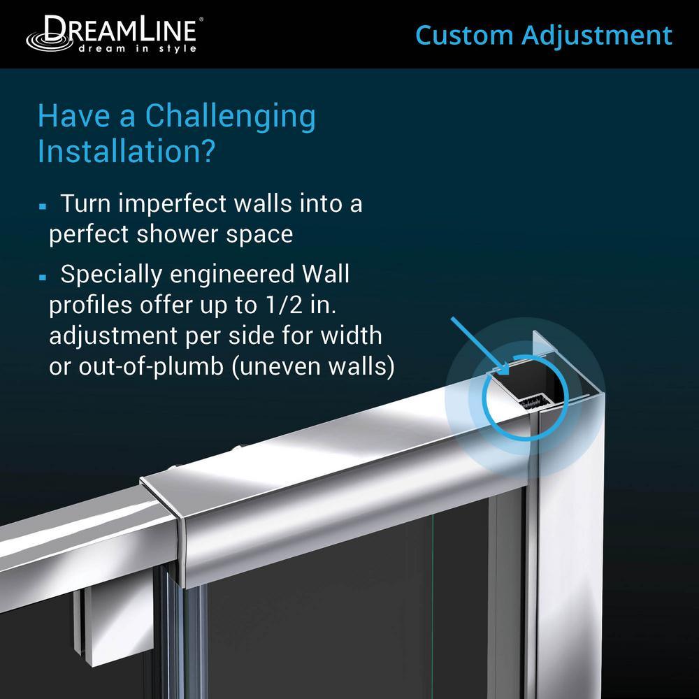 Flex 44 to 48 in. x 72 in. Framed Pivot Shower Door in Chrome - Super Arbor