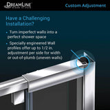 Flex 44 to 48 in. x 72 in. Framed Pivot Shower Door in Chrome - Super Arbor