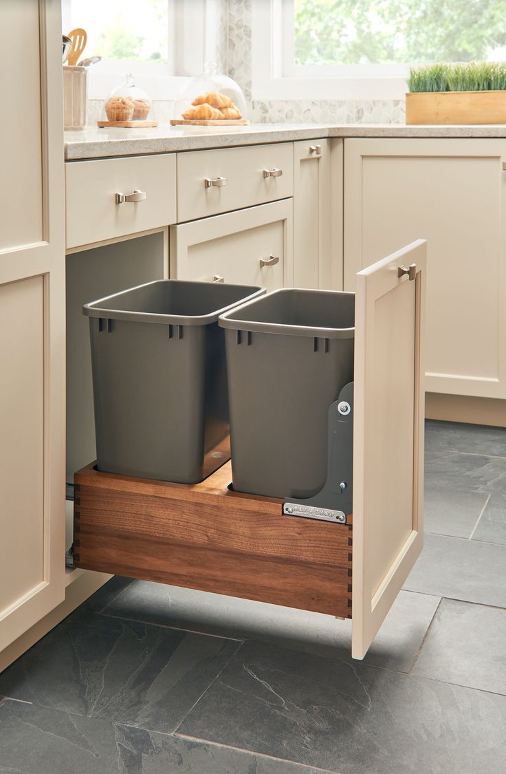 Rev-A-Shelf 35-Quart Plastic Soft Close Pull Out Trash Can