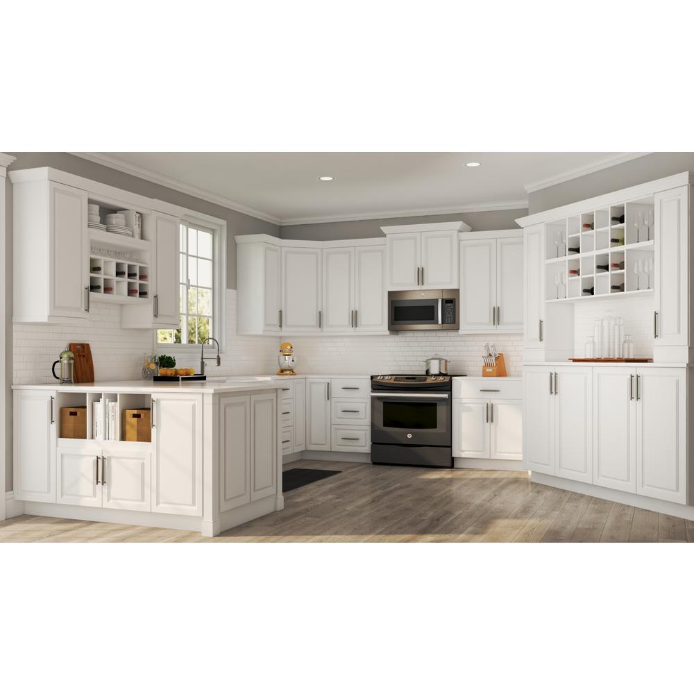 Hampton Assembled 30x34.5x24 in. Sink Base Kitchen Cabinet in Satin White