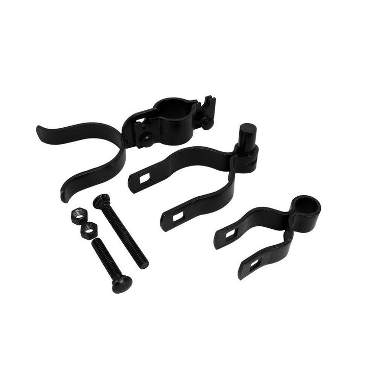 Everbilt 2-3/8 in. Chain Link Fence Black Walk-Through Gate Hardware Set