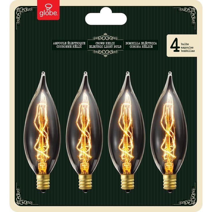 Globe Electric 25-Watt Incandescent CA10 Vintage Edison Light Bulb - Vintage Style Light Bulb (4-Pack)