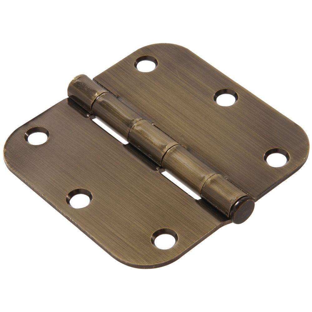 3-1/2 in. White Residential Door Hinge with 5/8 in. Round Corner Removable Pin Full Mortise (9-Pack) - Super Arbor