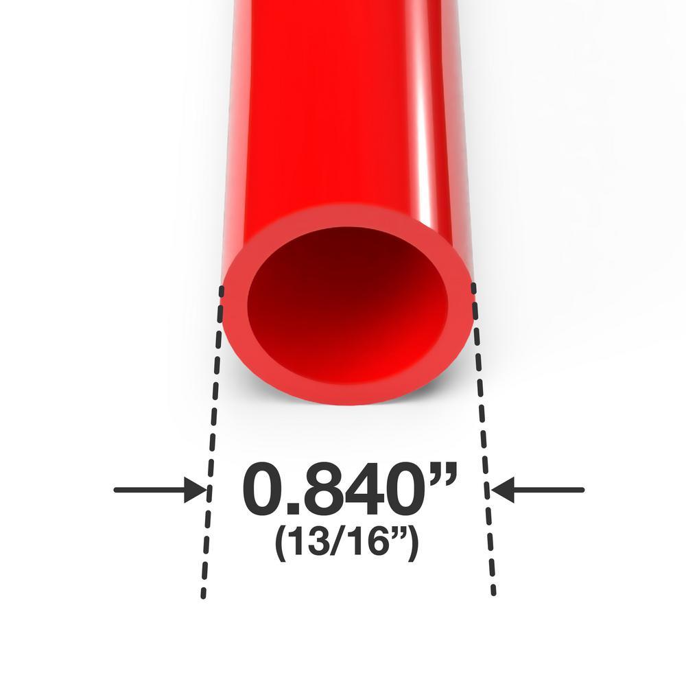 1/2 in. x 5 ft. Furniture Grade Schedule 40 PVC Pipe in Red (2-Pack) - Super Arbor