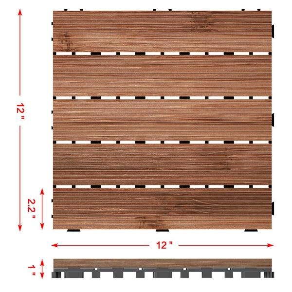 27pcs Patio Pavers Wood Flooring Tiles,Interlocking Wood Tiles Indoor & Outdoor,12 x 12