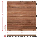 27pcs Patio Pavers Wood Flooring Tiles,Interlocking Wood Tiles Indoor & Outdoor,12 x 12