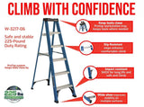Louisville Ladder 6' Fiberglass Step Ladder, 10' Reach, 225 lbs Load Capacity, W-3217-06