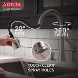 Delta Kate Stainless 1-Handle Deck-Mount Pull-Down Handle Kitchen Faucet