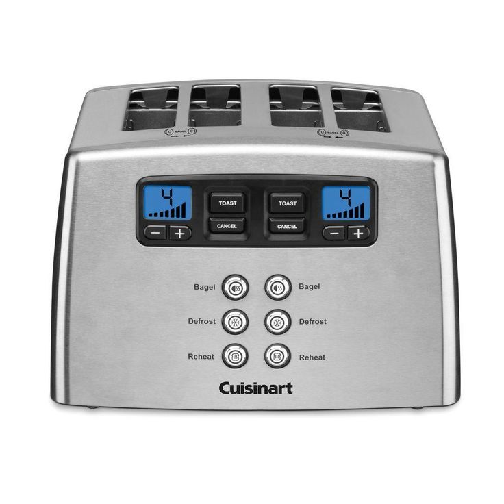 Touch to Toast 4-Slice Stainless Steel Wide Slot Leverless Toaster