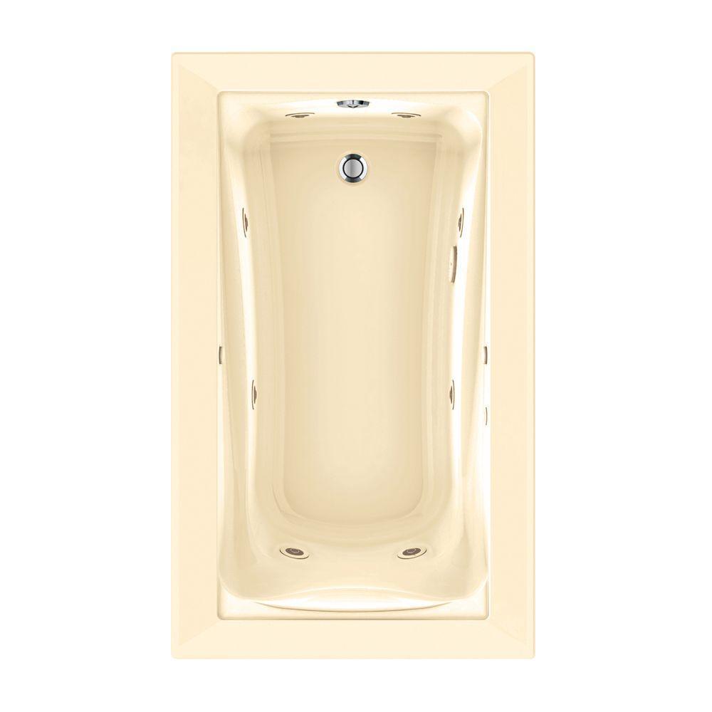 Green Tea 60 in. x 36 in. Reversible Drain EcoSilent EverClean Whirlpool Tub in White - Super Arbor