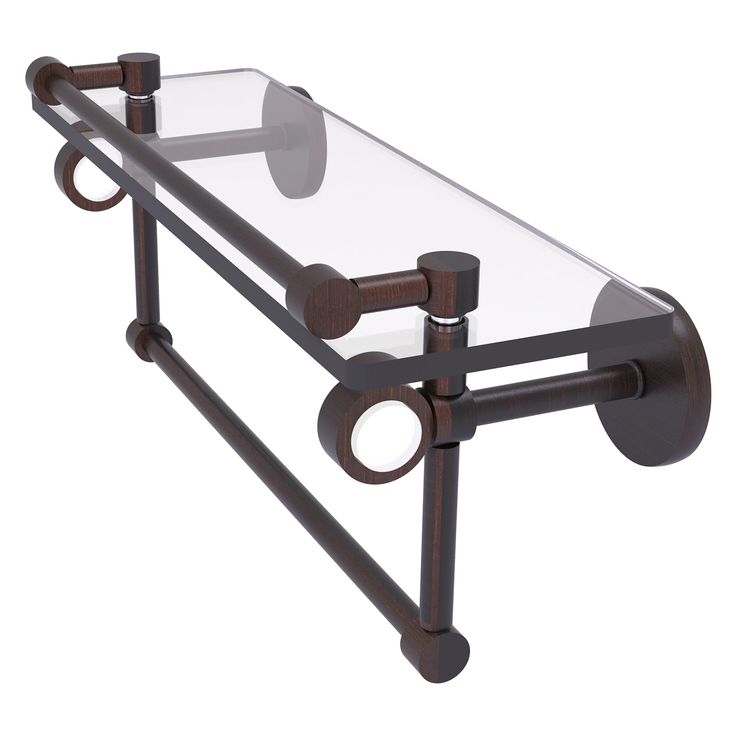 Allied Brass Clearview Venetian Bronze 1-Tier Brass Wall Mount Bathroom Shelf