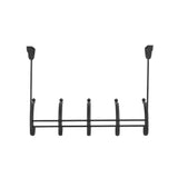 Voy 16-1/4 in. L Decorative 5-Hook Over the Door Rack in Black - Super Arbor