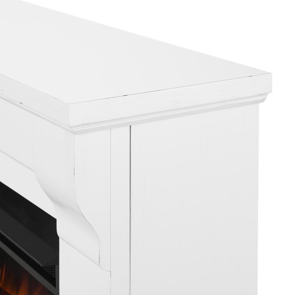 Whittier 58 in. Freestanding Electric Fireplace in Rustic White - Super Arbor