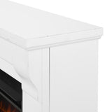 Whittier 58 in. Freestanding Electric Fireplace in Rustic White - Super Arbor